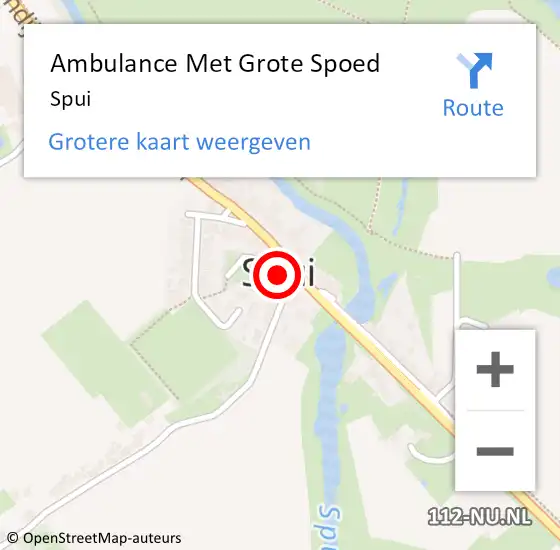 Locatie op kaart van de 112 melding: Ambulance Met Grote Spoed Naar Spui op 26 juli 2022 00:15