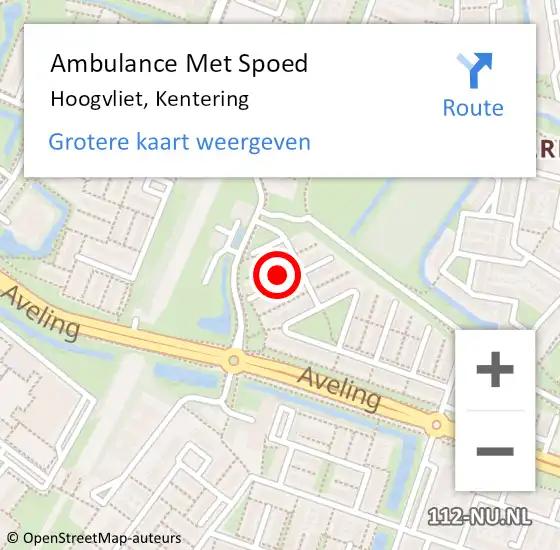 Locatie op kaart van de 112 melding: Ambulance Met Spoed Naar Hoogvliet, Kentering op 26 juli 2022 08:37