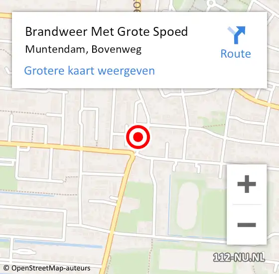 Locatie op kaart van de 112 melding: Brandweer Met Grote Spoed Naar Muntendam, Bovenweg op 26 juli 2022 11:34