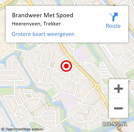 Locatie op kaart van de 112 melding: Brandweer Met Spoed Naar Heerenveen, Trekker op 26 juli 2022 20:58