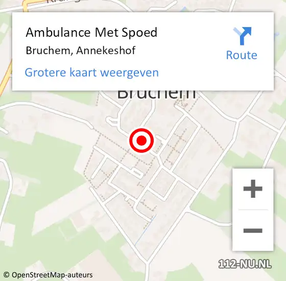 Locatie op kaart van de 112 melding: Ambulance Met Spoed Naar Bruchem, Annekeshof op 27 juli 2022 14:34