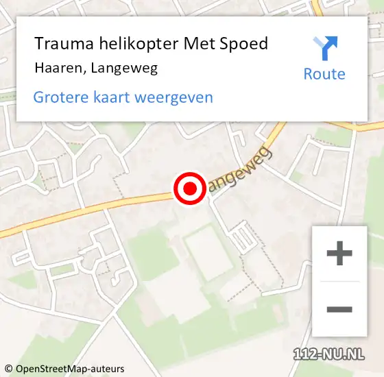 Locatie op kaart van de 112 melding: Trauma helikopter Met Spoed Naar Haaren, Langeweg op 27 juli 2022 23:22