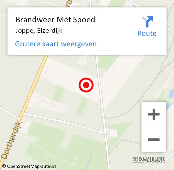Locatie op kaart van de 112 melding: Brandweer Met Spoed Naar Joppe, Elzerdijk op 28 juli 2022 01:10