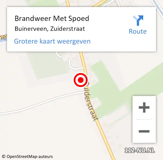 Locatie op kaart van de 112 melding: Brandweer Met Spoed Naar Buinerveen, Zuiderstraat op 28 juli 2022 04:17