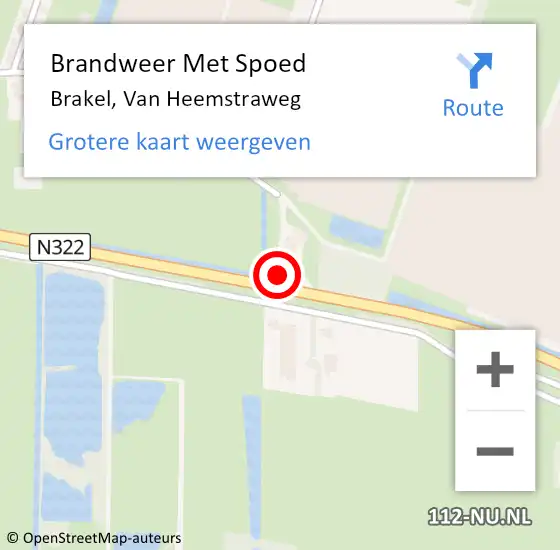 Locatie op kaart van de 112 melding: Brandweer Met Spoed Naar Brakel, Van Heemstraweg op 28 juli 2022 05:49
