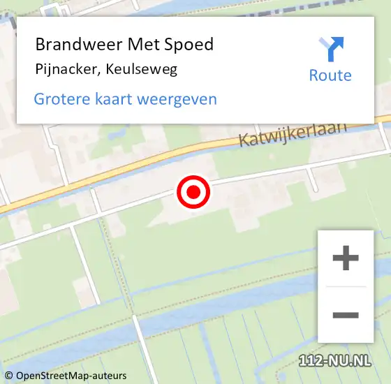 Locatie op kaart van de 112 melding: Brandweer Met Spoed Naar Pijnacker, Keulseweg op 28 juli 2022 07:17
