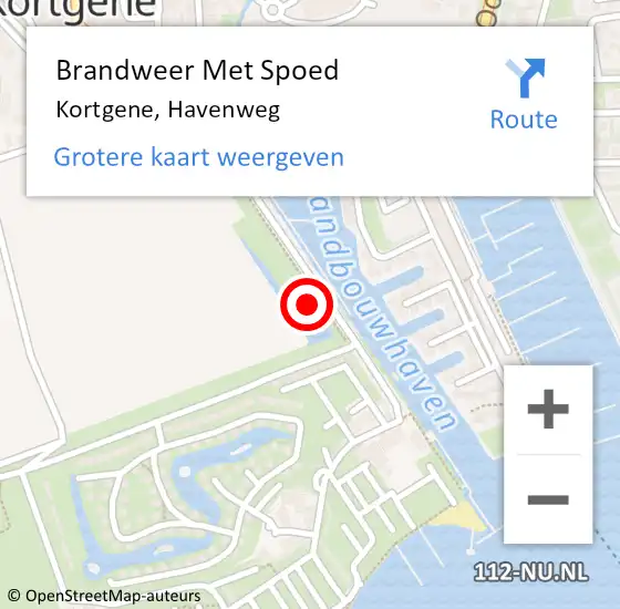 Locatie op kaart van de 112 melding: Brandweer Met Spoed Naar Kortgene, Havenweg op 28 juli 2022 09:04