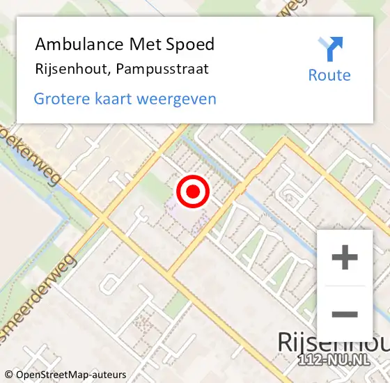Locatie op kaart van de 112 melding: Ambulance Met Spoed Naar Rijsenhout, Pampusstraat op 28 juli 2022 09:55