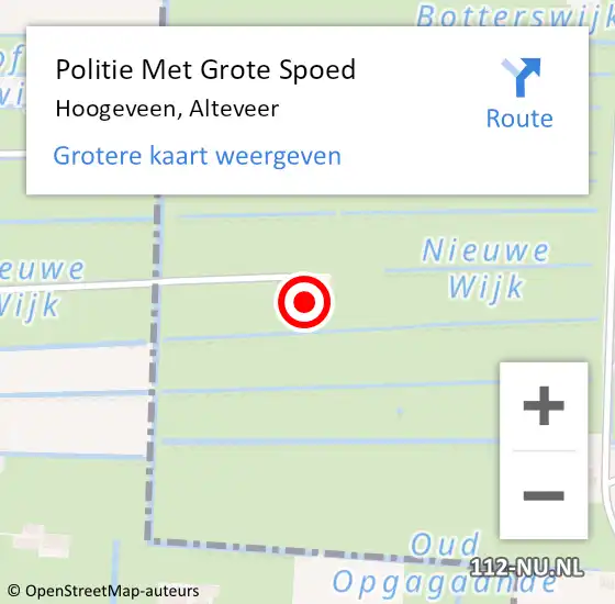 Locatie op kaart van de 112 melding: Politie Met Grote Spoed Naar Hoogeveen, Alteveer op 28 juli 2022 13:23