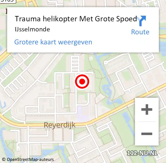 Locatie op kaart van de 112 melding: Trauma helikopter Met Grote Spoed Naar IJsselmonde op 28 juli 2022 13:36