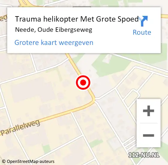 Locatie op kaart van de 112 melding: Trauma helikopter Met Grote Spoed Naar Neede, Oude Eibergseweg op 28 juli 2022 16:36