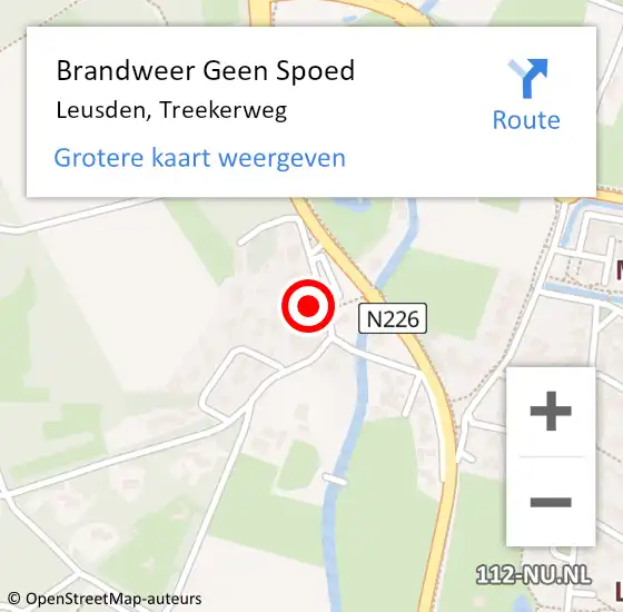 Locatie op kaart van de 112 melding: Brandweer Geen Spoed Naar Leusden, Treekerweg op 28 juli 2022 18:35