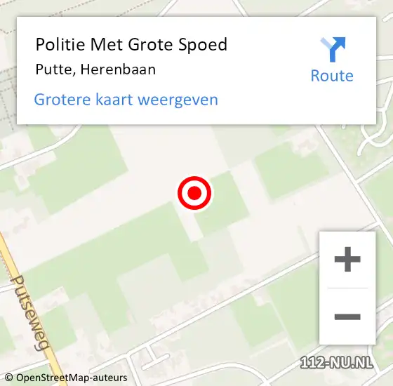 Locatie op kaart van de 112 melding: Politie Met Grote Spoed Naar Putte, Herenbaan op 29 juli 2022 05:38
