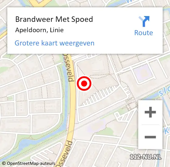 Locatie op kaart van de 112 melding: Brandweer Met Spoed Naar Apeldoorn, Linie op 29 juli 2022 06:08