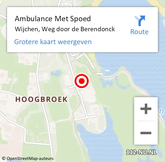 Locatie op kaart van de 112 melding: Ambulance Met Spoed Naar Wijchen, Weg door de Berendonck op 29 juli 2022 14:59