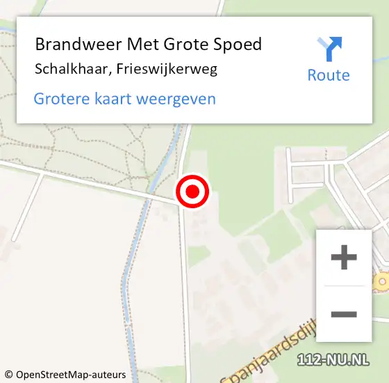 Locatie op kaart van de 112 melding: Brandweer Met Grote Spoed Naar Schalkhaar, Frieswijkerweg op 29 juli 2022 15:46