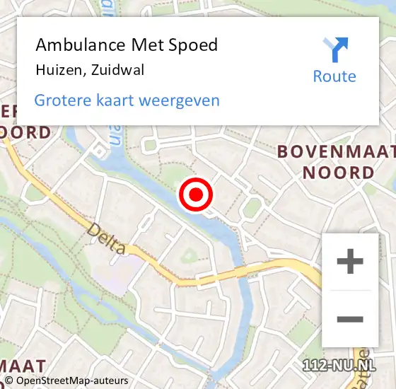 Locatie op kaart van de 112 melding: Ambulance Met Spoed Naar Huizen, Zuidwal op 24 juli 2014 18:03