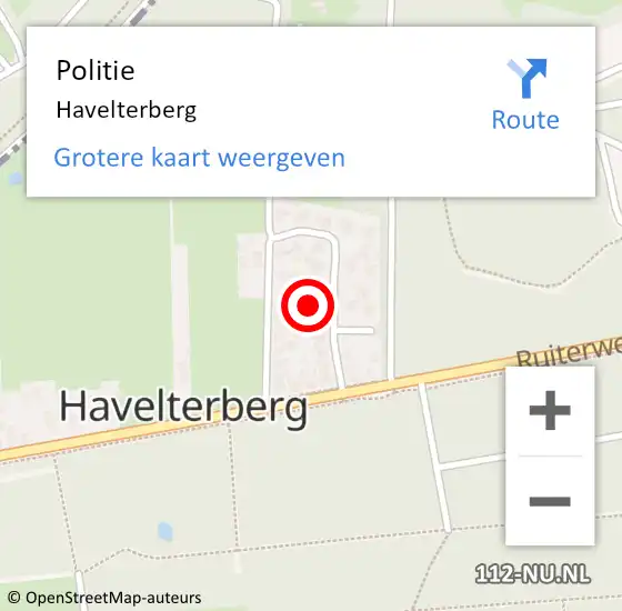 Locatie op kaart van de 112 melding: Politie Havelterberg op 30 juli 2022 01:10