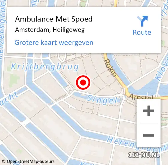 Locatie op kaart van de 112 melding: Ambulance Met Spoed Naar Amsterdam, Heiligeweg op 30 juli 2022 04:09