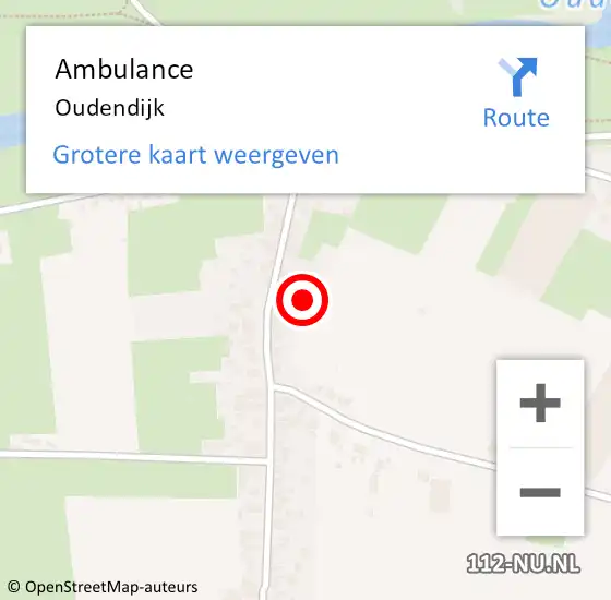 Locatie op kaart van de 112 melding: Ambulance Oudendijk op 30 juli 2022 05:28
