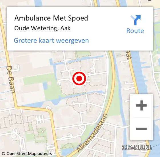 Locatie op kaart van de 112 melding: Ambulance Met Spoed Naar Oude Wetering, Aak op 30 juli 2022 14:59