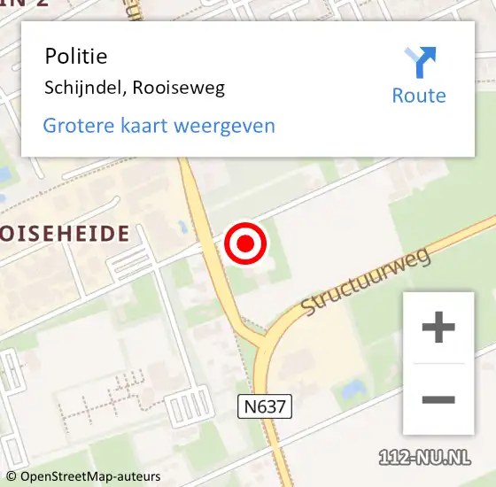 Locatie op kaart van de 112 melding: Politie Schijndel, Rooiseweg op 30 juli 2022 15:05