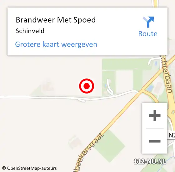 Locatie op kaart van de 112 melding: Brandweer Met Spoed Naar Schinveld op 30 juli 2022 19:25