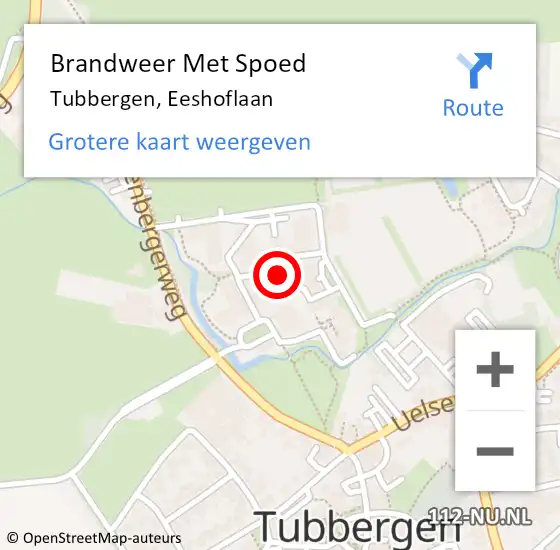 Locatie op kaart van de 112 melding: Brandweer Met Spoed Naar Tubbergen, Eeshoflaan op 30 juli 2022 20:57