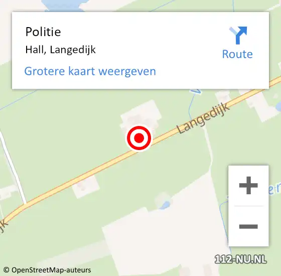Locatie op kaart van de 112 melding: Politie Hall, Langedijk op 31 juli 2022 00:07