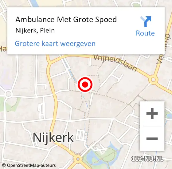 Locatie op kaart van de 112 melding: Ambulance Met Grote Spoed Naar Nijkerk, Plein op 31 juli 2022 04:01