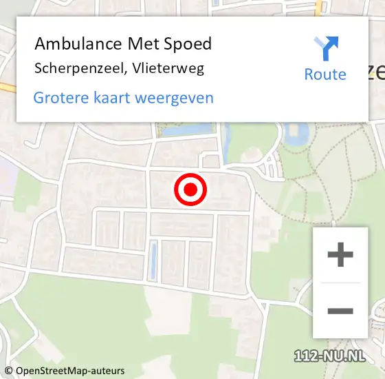 Locatie op kaart van de 112 melding: Ambulance Met Spoed Naar Scherpenzeel, Vlieterweg op 31 juli 2022 11:30