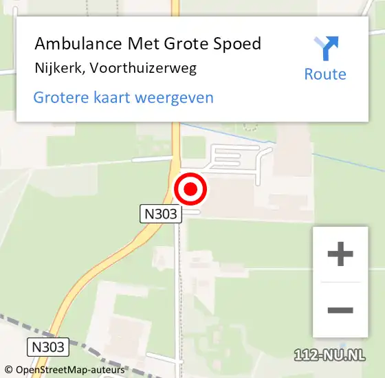 Locatie op kaart van de 112 melding: Ambulance Met Grote Spoed Naar Nijkerk, Voorthuizerweg op 31 juli 2022 14:39