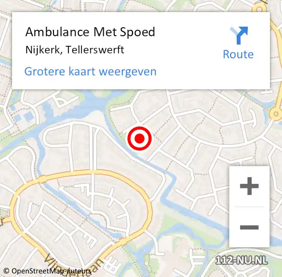 Locatie op kaart van de 112 melding: Ambulance Met Spoed Naar Nijkerk, Tellerswerft op 31 juli 2022 17:22