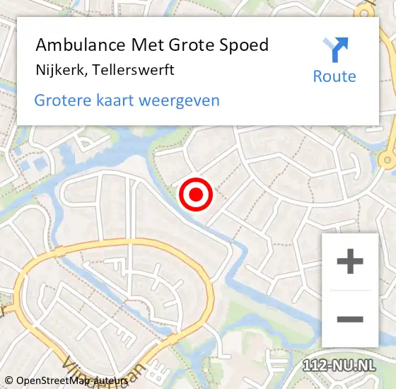 Locatie op kaart van de 112 melding: Ambulance Met Grote Spoed Naar Nijkerk, Tellerswerft op 31 juli 2022 17:22