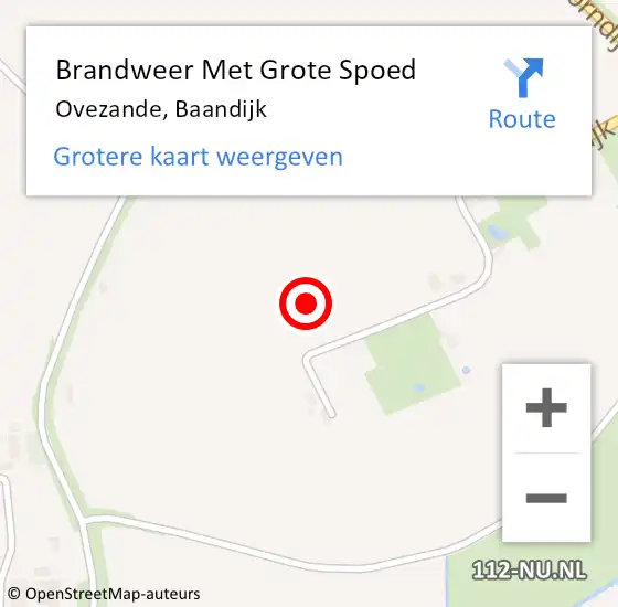 Locatie op kaart van de 112 melding: Brandweer Met Grote Spoed Naar Ovezande, Baandijk op 31 juli 2022 18:01