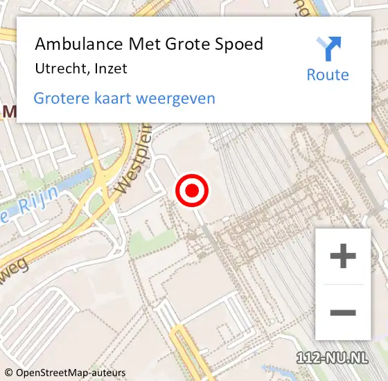 Locatie op kaart van de 112 melding: Ambulance Met Grote Spoed Naar Utrecht, Inzet op 24 juli 2014 22:01