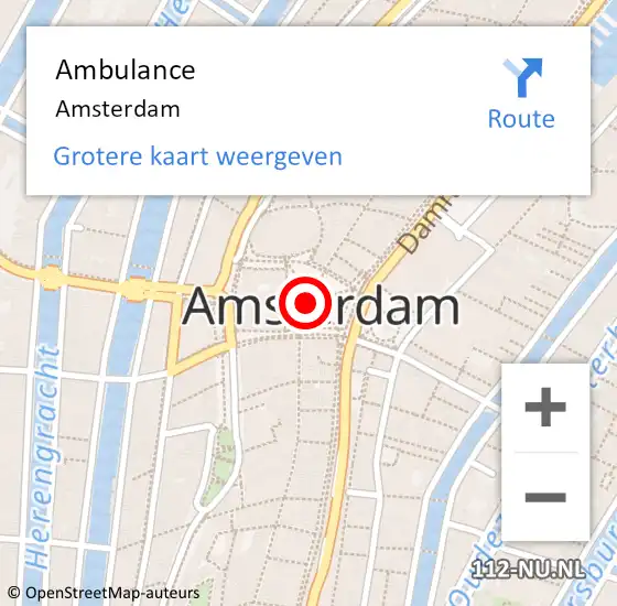 Locatie op kaart van de 112 melding: Ambulance Amsterdam op 24 juli 2014 22:37