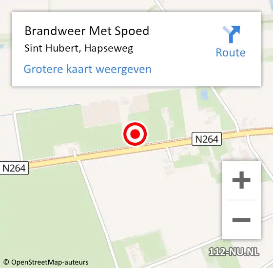 Locatie op kaart van de 112 melding: Brandweer Met Spoed Naar Sint Hubert, Hapseweg op 1 augustus 2022 01:23
