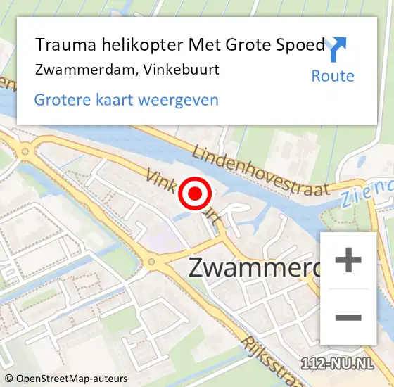 Locatie op kaart van de 112 melding: Trauma helikopter Met Grote Spoed Naar Zwammerdam, Vinkebuurt op 1 augustus 2022 03:57