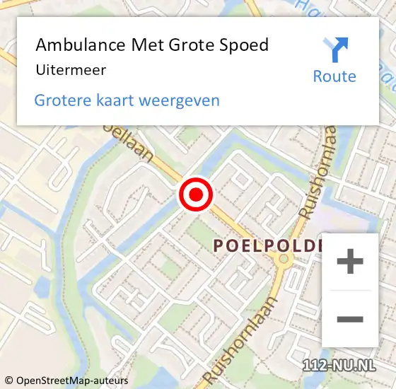 Locatie op kaart van de 112 melding: Ambulance Met Grote Spoed Naar Uitermeer op 1 augustus 2022 14:50