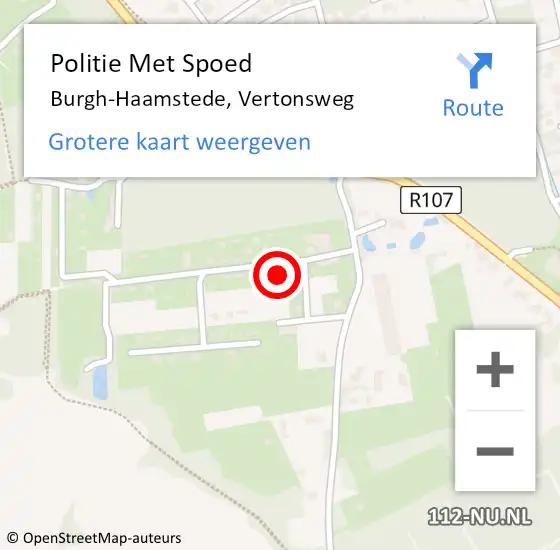 Locatie op kaart van de 112 melding: Politie Met Spoed Naar Burgh-Haamstede, Vertonsweg op 1 augustus 2022 19:23