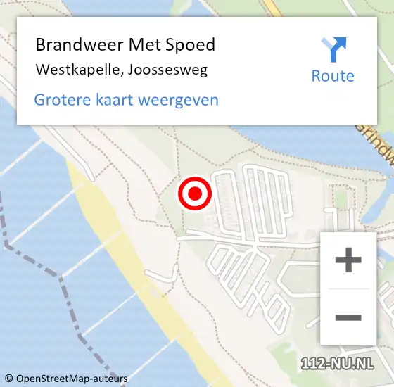 Locatie op kaart van de 112 melding: Brandweer Met Spoed Naar Westkapelle, Joossesweg op 1 augustus 2022 19:48