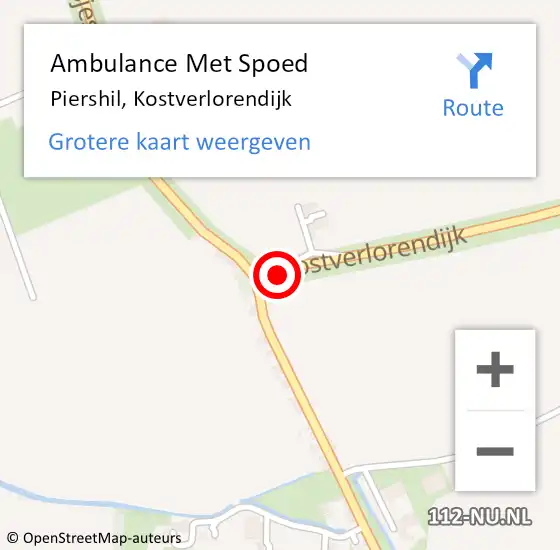 Locatie op kaart van de 112 melding: Ambulance Met Spoed Naar Piershil, Kostverlorendijk op 1 augustus 2022 20:34