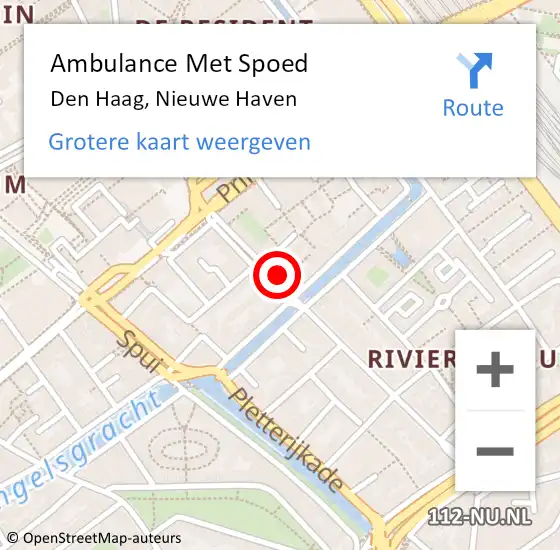 Locatie op kaart van de 112 melding: Ambulance Met Spoed Naar Den Haag, Nieuwe Haven op 1 augustus 2022 20:54