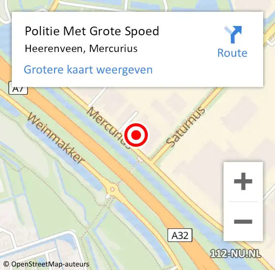Locatie op kaart van de 112 melding: Politie Met Grote Spoed Naar Heerenveen, Mercurius op 2 augustus 2022 00:13