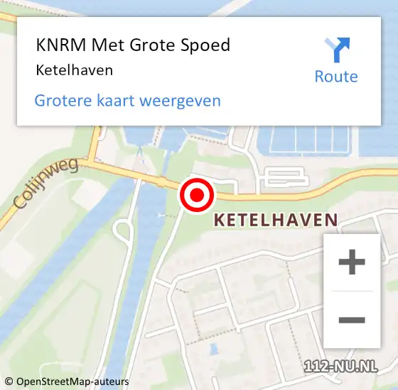 Locatie op kaart van de 112 melding: KNRM Met Grote Spoed Naar Ketelhaven op 2 augustus 2022 04:44
