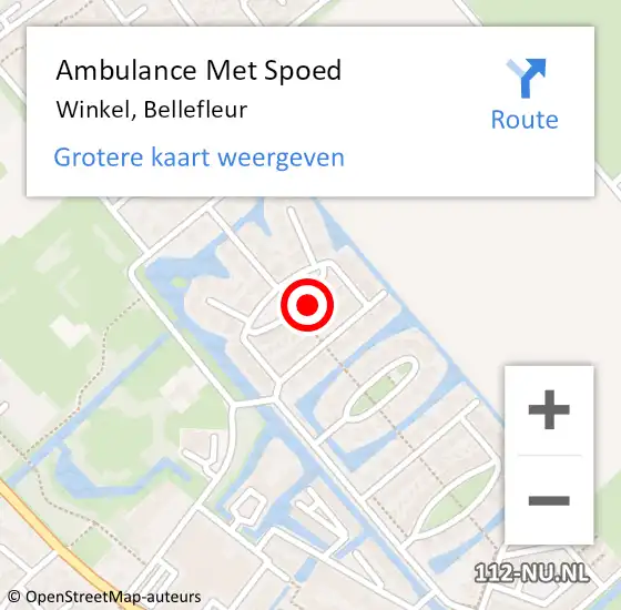 Locatie op kaart van de 112 melding: Ambulance Met Spoed Naar Winkel, Bellefleur op 2 augustus 2022 08:09