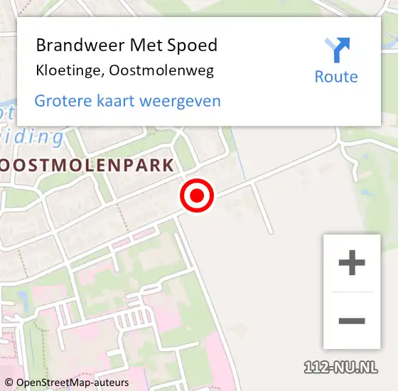 Locatie op kaart van de 112 melding: Brandweer Met Spoed Naar Kloetinge, Oostmolenweg op 2 augustus 2022 11:35