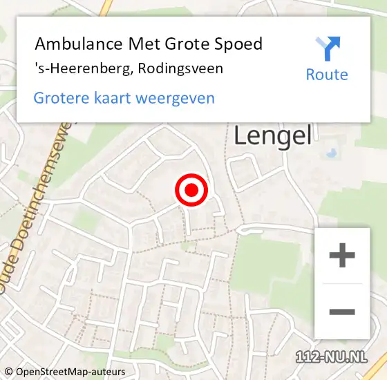 Locatie op kaart van de 112 melding: Ambulance Met Grote Spoed Naar 's-Heerenberg, Rodingsveen op 2 augustus 2022 12:39