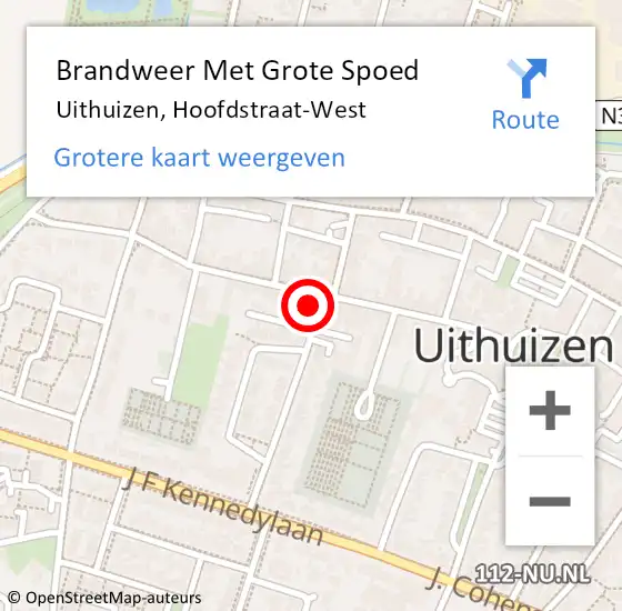 Locatie op kaart van de 112 melding: Brandweer Met Grote Spoed Naar Uithuizen, Hoofdstraat-West op 2 augustus 2022 13:59